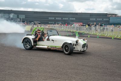 August - Sideways in style, the Drift Taxi at the British Motorshow is always a highlight for us.